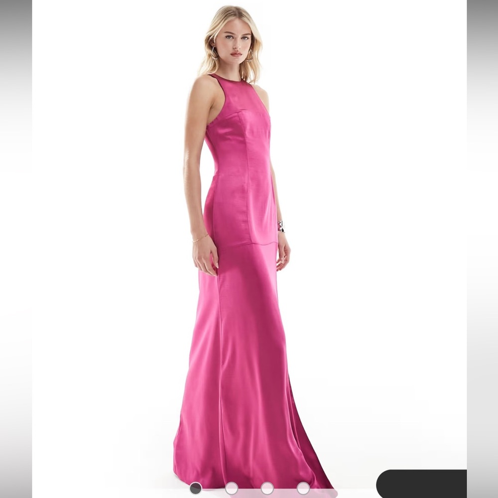 ASOS Tall Pink Racerback Gown with Slit